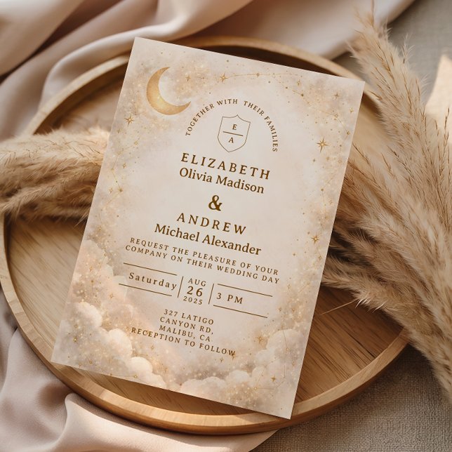 Invitation Elegant Starry Night Wedding (Créateur téléchargé)