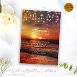 Invitation Élégant String Lights Summer Beach Sweet sixteen<br><div class="desc">Arrêtez de mettre l'accent sur vos invitations d'anniversaire de Sweet sixteen ! Nous sommes ici pour être votre partenaire pour des invitations individuelles d'anniversaire de sweet sixteen. Cette Elegant Summer Beach String Lights Invitation, conçue avec amour par Mylini Design, est la façon parfaite de donner le ton pour votre célébration...</div>