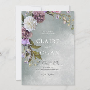 Invitation Élégant subtil Mariage floral vert