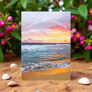 Invitation Elégant Sunset Beach Été Mariage nautique