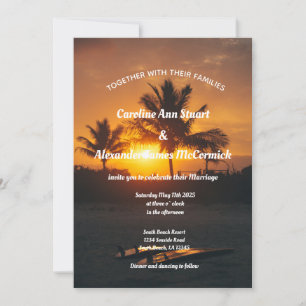 Invitation Elégant Sunset Beach Été Mariage nautique Invi