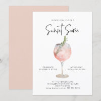 Elégant Sunset Soiree Boissons Cocktail Party Rose