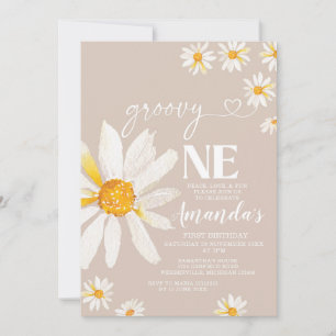 Invitation Elégant Super un anniversaire Boho Daisy Flowers