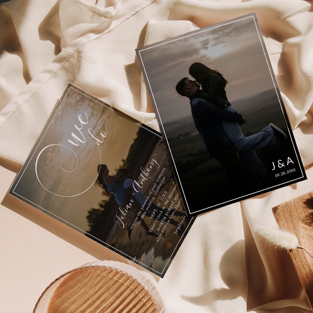 Invitation Élégant superposition 2 Mariage photo (Créateur téléchargé)