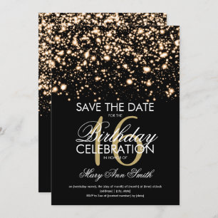 Invitation Élégant Sweet 16 "Save The Date" Gold