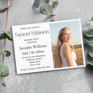Invitation élégant sweet sixteen moderne