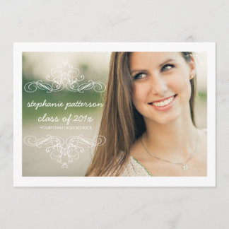 Invitation Elégant Swirl Moderne photo Vintage Graduation