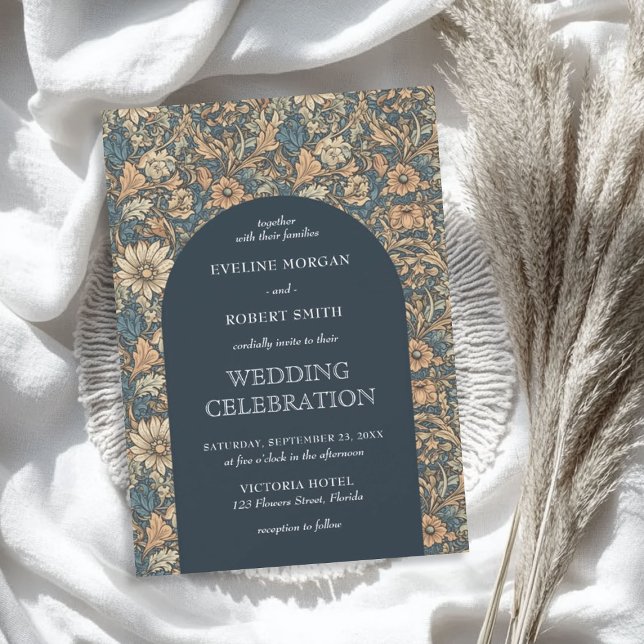 Invitation Elégant teintes pastel floral Art Nouveau (Elegant muted pastel colors floral Art Nouveau Invitation)