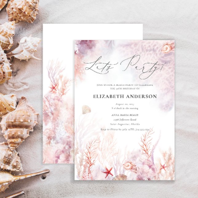 Invitation Elégant thème nautique N'importe quel âge Annivers (Créateur téléchargé)