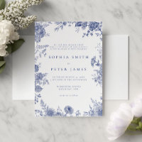 Elégant Toile Français Jardin Bleu Floral
