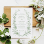 Invitation Élégant Toile Français Sage Vert Floral Mariage<br><div class="desc">Élégant Toile France Sage Vert Faire-part de mariage Floral</div>