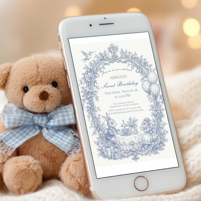 Invitation Élégant toile française d'anniversaire (Créateur téléchargé)