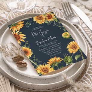 Invitation Elégant tournesol d'automne Floral & Mariage de ma