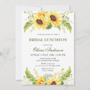 Invitation Élégant tournesol Eucalyptus BRIDAL LUNCHEON