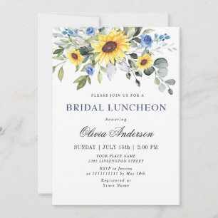 Invitation Élégant tournesol Eucalyptus BRIDAL LUNCHEON