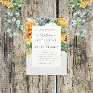 Invitation Élégant Tournesol Mariage Mariée Parents III