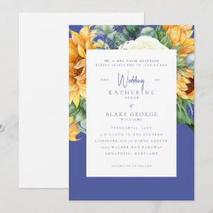 Invitation Élégant tournesol Mariage toscan marié parents II