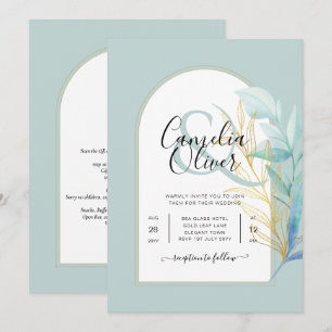 Invitation ELEGANT tout-en-1 Mariage d'armature en laiton dor