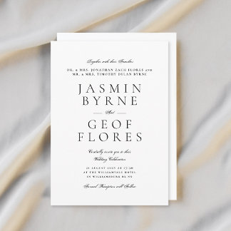 Invitation Elegant Traditional Classic White Formal Wedding