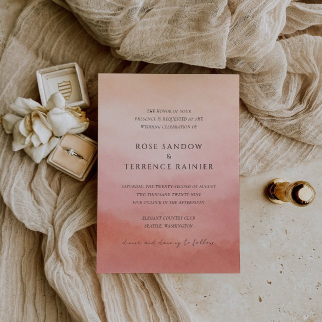 Invitation Elegant Tropical Sunset Watercolor Wedding (Créateur téléchargé)