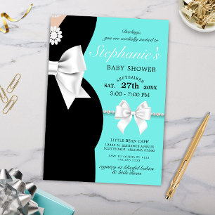 Invitation Elégant Turquoise Blue Glam Tiffany Baby shower à 