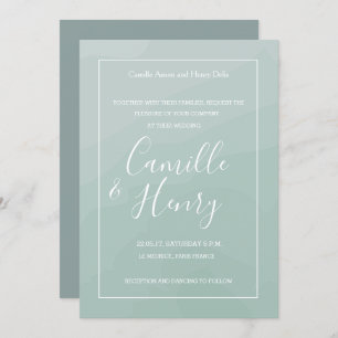 Invitation Elégant type bleu turquoise mariage