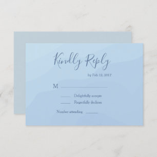 Invitation Elégant type pastel bleu aquarelle mariage rsvp