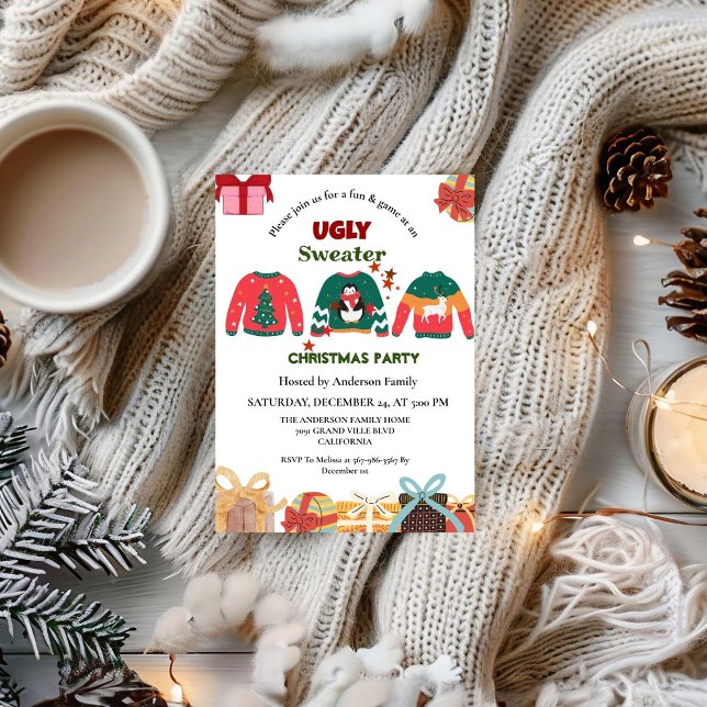 Invitation ELegant Ugly Sweater fête de noël (Créateur téléchargé)