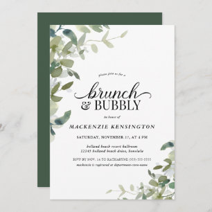 Invitation Elégant verdure Brunch Bubbly Douche