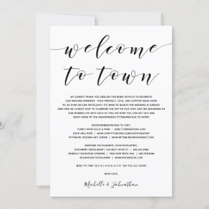 Invitation Élégant vert foncé Bienvenue en ville