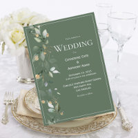 Élégant Vert Rustique Eucalyptus Mariage or