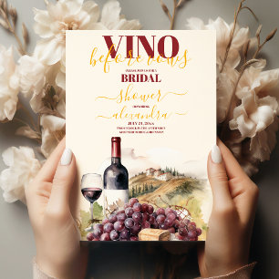 Invitation Élégant Vino avant de promettre une douche nuptial