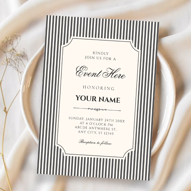 Invitation Élégant vintage  (Créateur téléchargé)