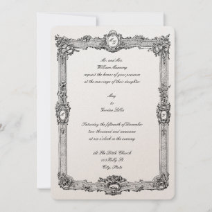 Invitation Elégant Vintage Baroque Rococo Mariage cadre