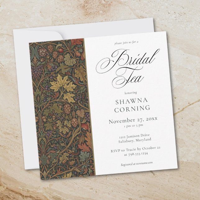 Invitation Elegant Vintage Cottage Botanical Fall Shower Tea (Elegant Vintage Cottage Botanical Fall Shower Tea Invitation)