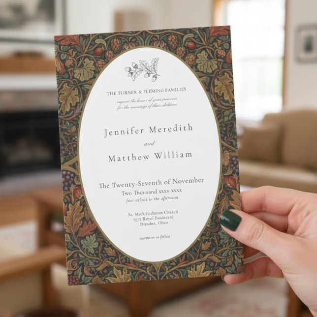 Invitation Elégant Vintage Cottage Mariage de automne botaniq (Créateur téléchargé)