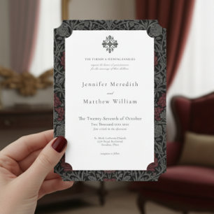 Invitation Élégant Vintage de Moody Botanique Mariage