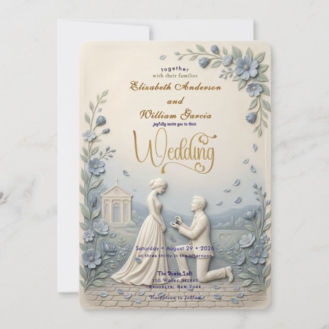 Invitation Elegant Vintage Effect Wedding (Devant)