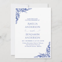 Elegant Vintage French Blue Floral Wedding