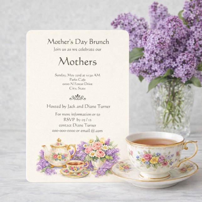 Invitation Elegant Vintage Mother's Day Brunch  (Créateur téléchargé)