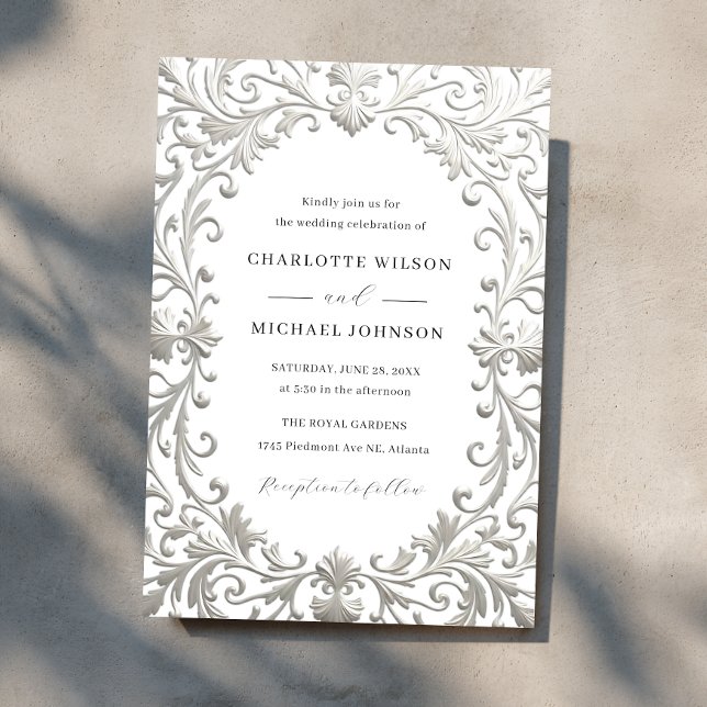 Invitation Elegant Vintage Ornate Frame Wedding  (Créateur téléchargé)