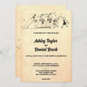 Invitation Élégant Vintage rétro Rustique vieux Mariage de cé