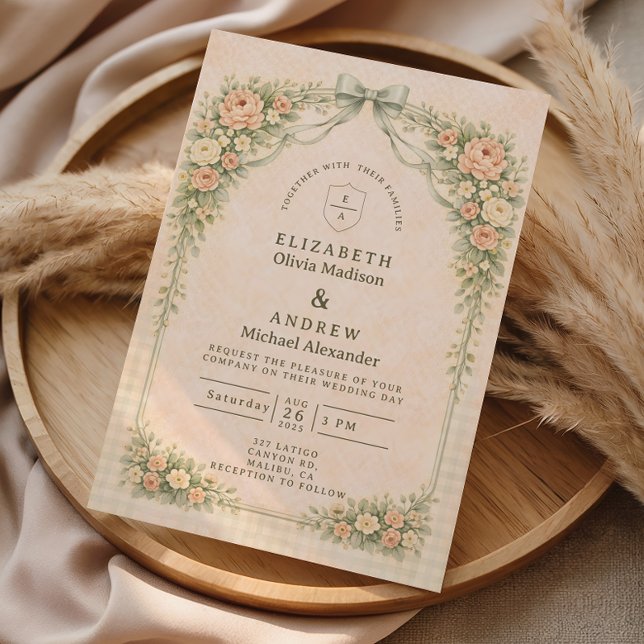 Invitation Elegant Vintage Rose Arch Wedding (Créateur téléchargé)