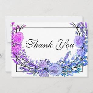 Invitation Élégant vintage rose violet roses turquoises