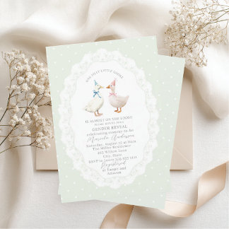 Invitation Elegant Watercolor Silly Goose gender reveal Baby 