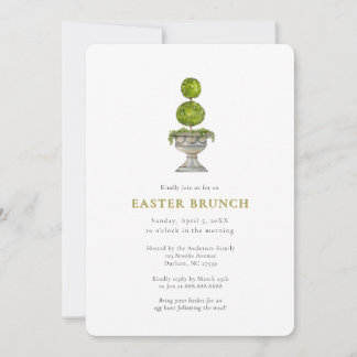 Invitation Elegant Watercolor Topiary  Easter brunch 