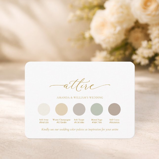 Invitation Elegant Wedding Attire Color Palette Card (Créateur téléchargé)