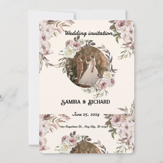 Invitation - Elegant Wedding Invitation Card  (Devant)