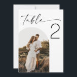 Invitation Elegant Wedding | Minimalist Photo Table Number<br><div class="desc">Create an elegant modern look for your reception with this minimalist wedding table number featuring your photo and a large easy to read number. Upload your couple photo and change the table number to match your seating plan. Clean black script “Table” paired with a modern numeral makes this design perfect...</div>