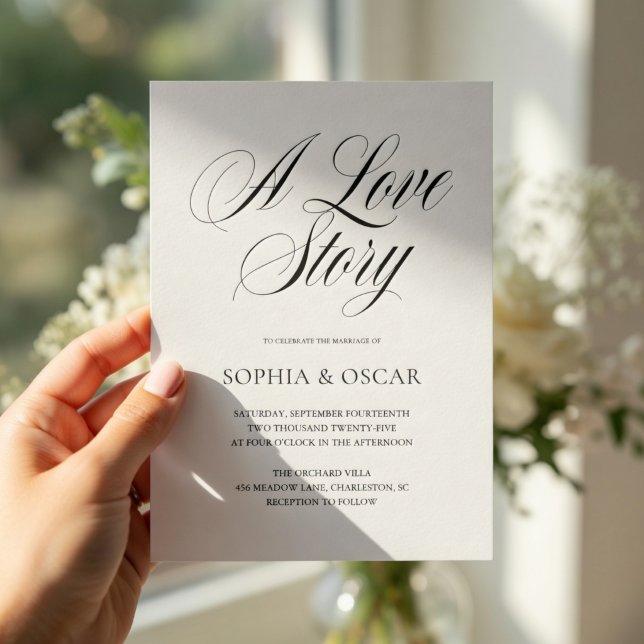 Invitation Elegant Wedding Minimalist Script Calligraphy (Créateur téléchargé)